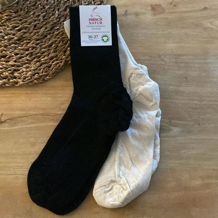 Chaussettes fines en laine Hirsch Natur Adulte