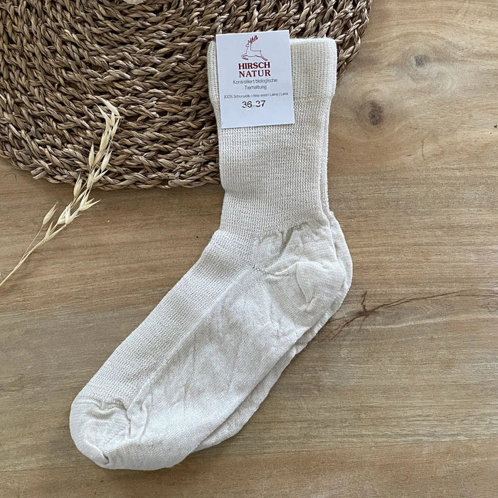 Chaussettes fines en laine Hirsch Natur Adulte