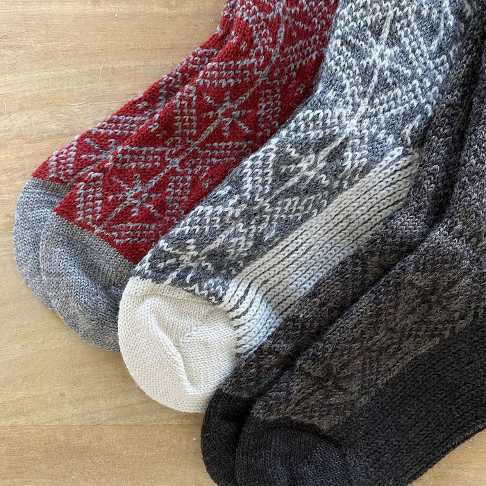 Chaussettes flocons épaisses en laine Hirsch Natur Adulte - Lilinappy