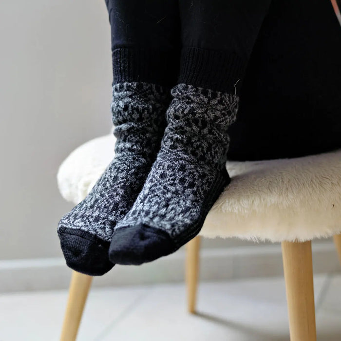 Chaussettes norvégiennes épaisses en laine Hirsch Natur Adulte - Lilinappy