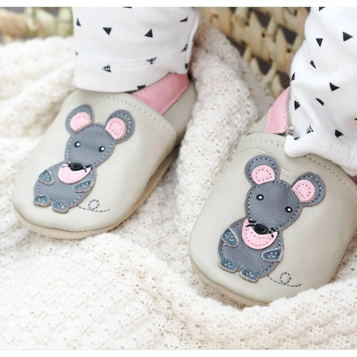 Chaussons en cuir souple Lookidz - 0-6 mois - Lilinappy