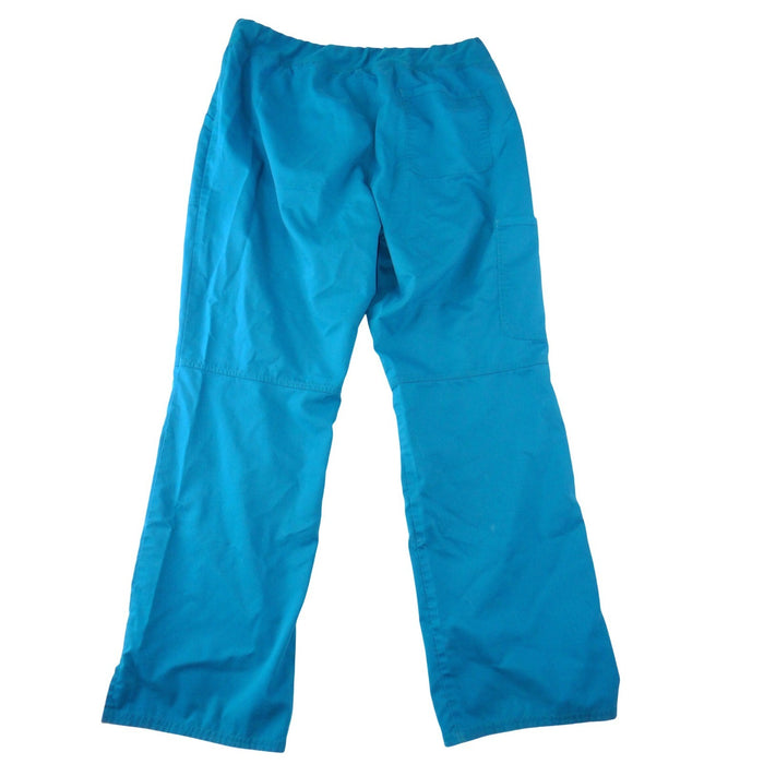 Cherokee Authentic Workwear Women Teal Blue Cargo Scrub Pants Large2
