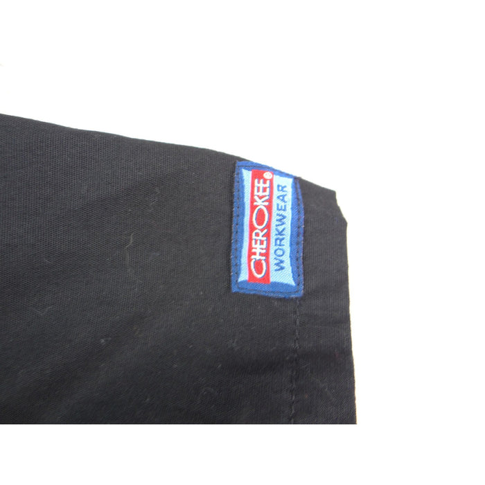 Cherokee Workwear Black Scrub Top Womens Large Notched V Neck Cinched Back 22233