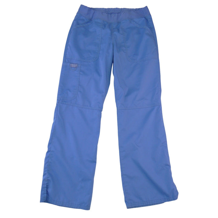 Cherokee Workwear Blue Cargo Scrub Pants WW110P Small Petite Elastic Waist0