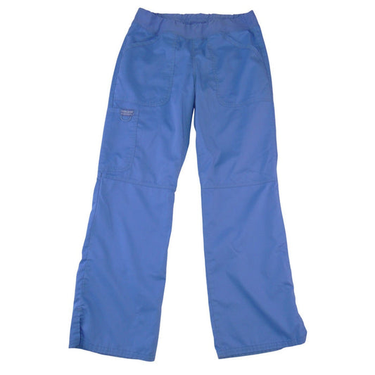 Cherokee Workwear Blue Cargo Scrub Pants WW110P Small Petite Elastic Waist0