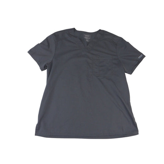 Cherokee Workwear Revolution Scrub Top Mens Large Gray V Neck WW670 40490