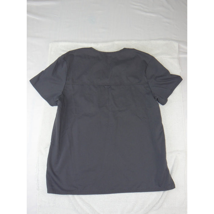 Cherokee Workwear Revolution Scrub Top Mens Large Gray V Neck WW670 40491