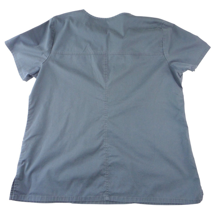 Cherokee Workwear Womens V Neck Scrub Top Dark Gray Pockets Size XL2