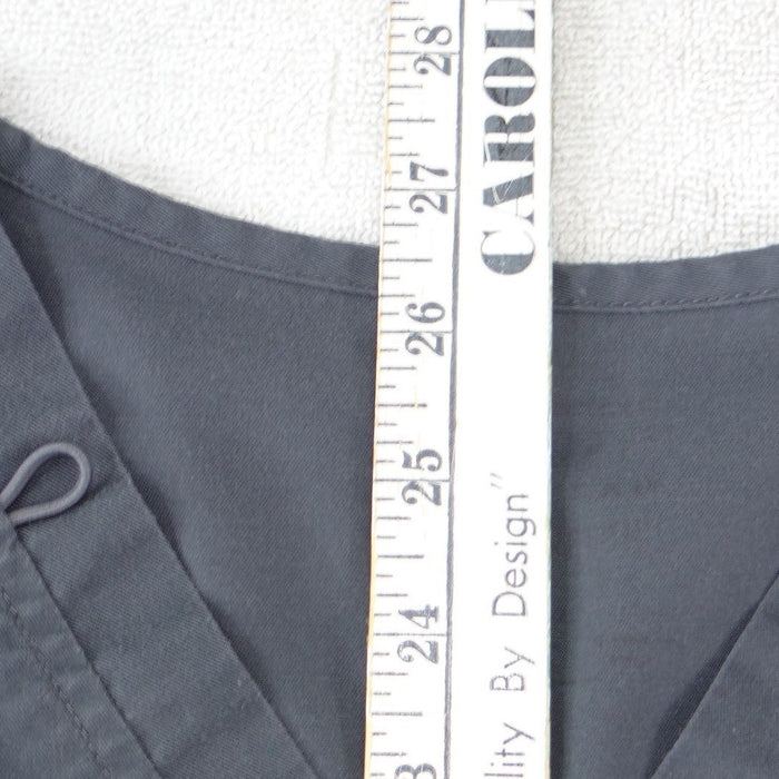 Cherokee Workwear Womens V Neck Scrub Top Dark Gray Pockets Size XL5