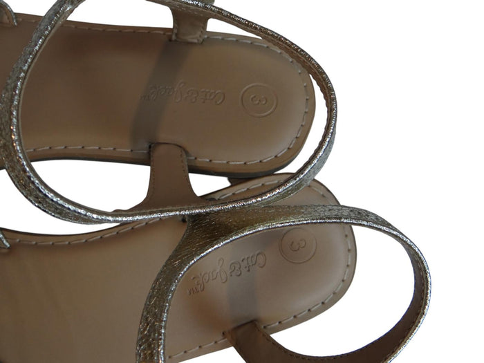 Chic Gold Metallic Bow Sandals3