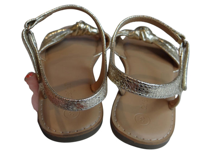 Chic Gold Metallic Bow Sandals4