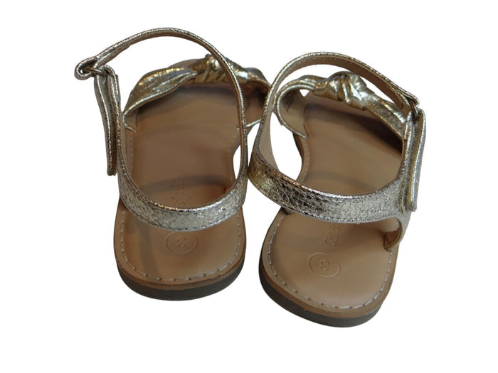 Chic Gold Metallic Bow Sandals5