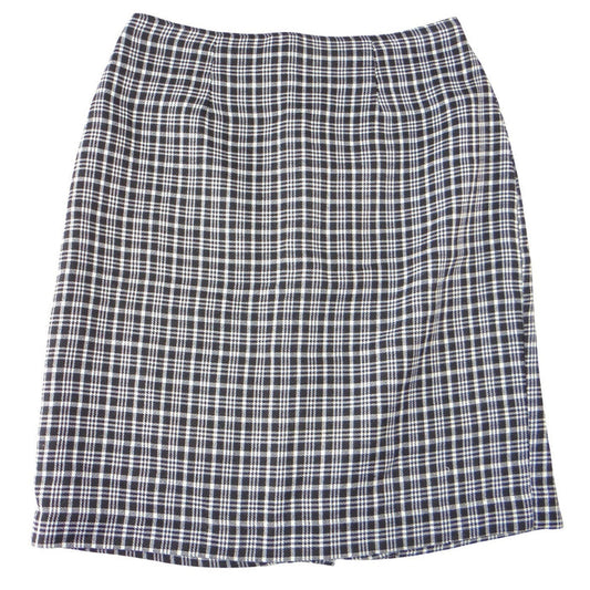Christy Girl Dori Adler Vintage Black White Plaid Pencil Skirt High Waist0