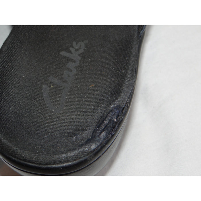 Clarks Womens Navy Leather Slip On Clogs Mules Shoes Size 7 M Style 846 167