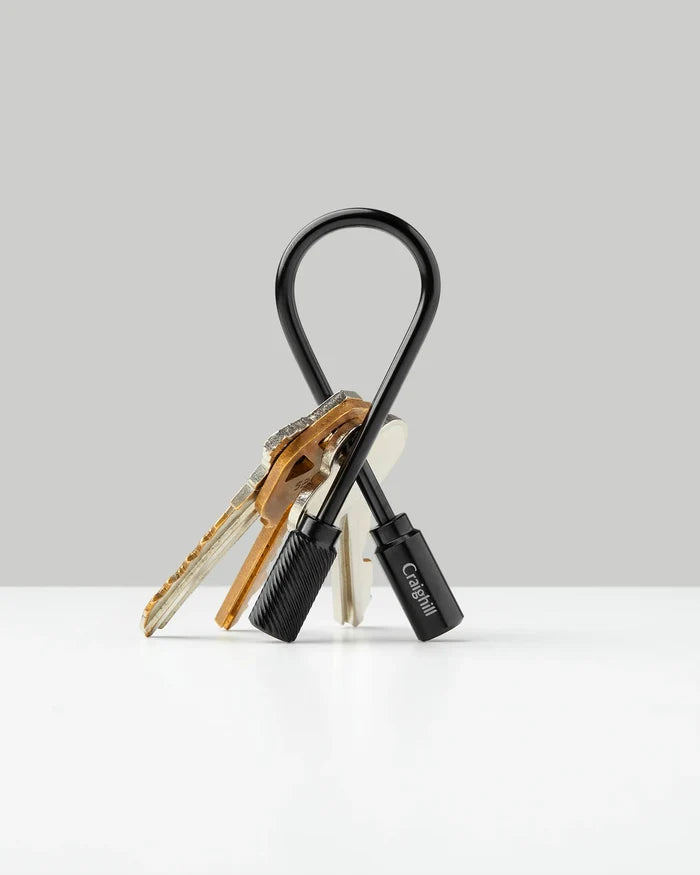 CLOSED HELIX KEYRING, CARBON BLACK