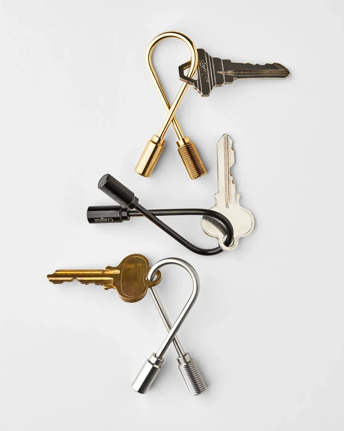 CLOSED HELIX KEYRING, CARBON BLACK