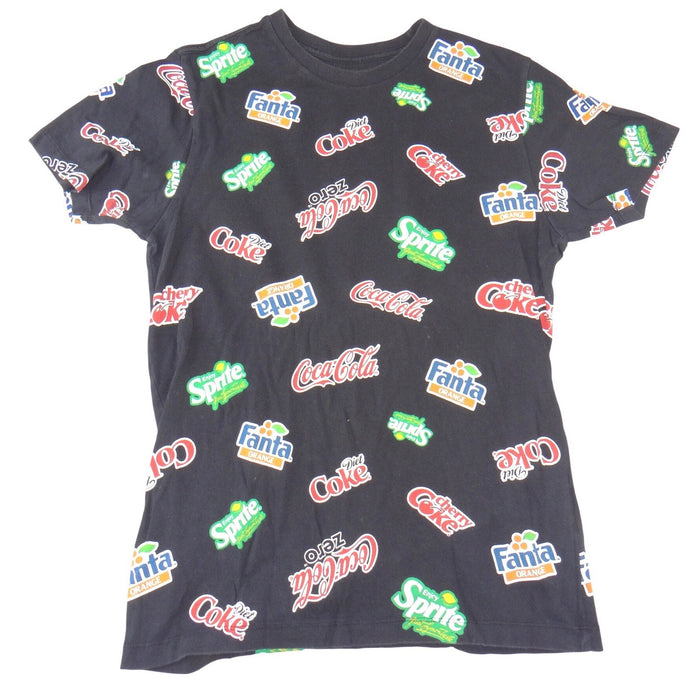 Coca Cola Mens Soda Logo All Over Print T Shirt Black Sprite Fanta Small0