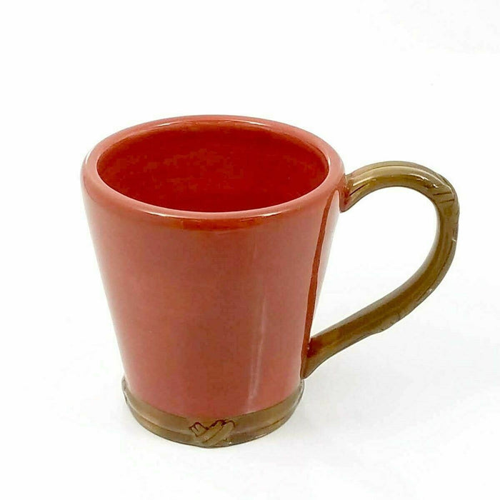 Coffee Mug Pen Pencil Holder with Wicker Style Handle Ceramic Tea Cups 14 oz