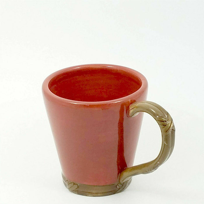 Coffee Mug Pen Pencil Holder with Wicker Style Handle Ceramic Tea Cups 14 oz