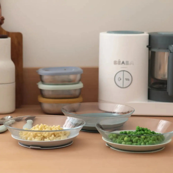 Coffret de 3 assiettes en verre Béaba x Duralex – Misty Green