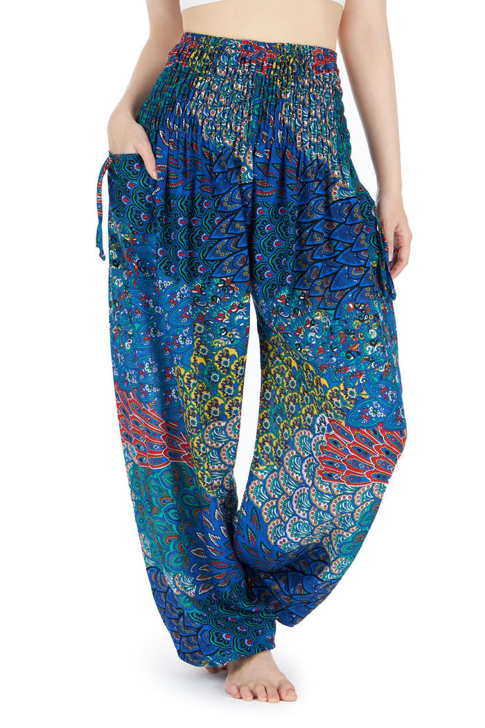 Colorful Peacock Harem Pants - Lannaclothesdesign Shop