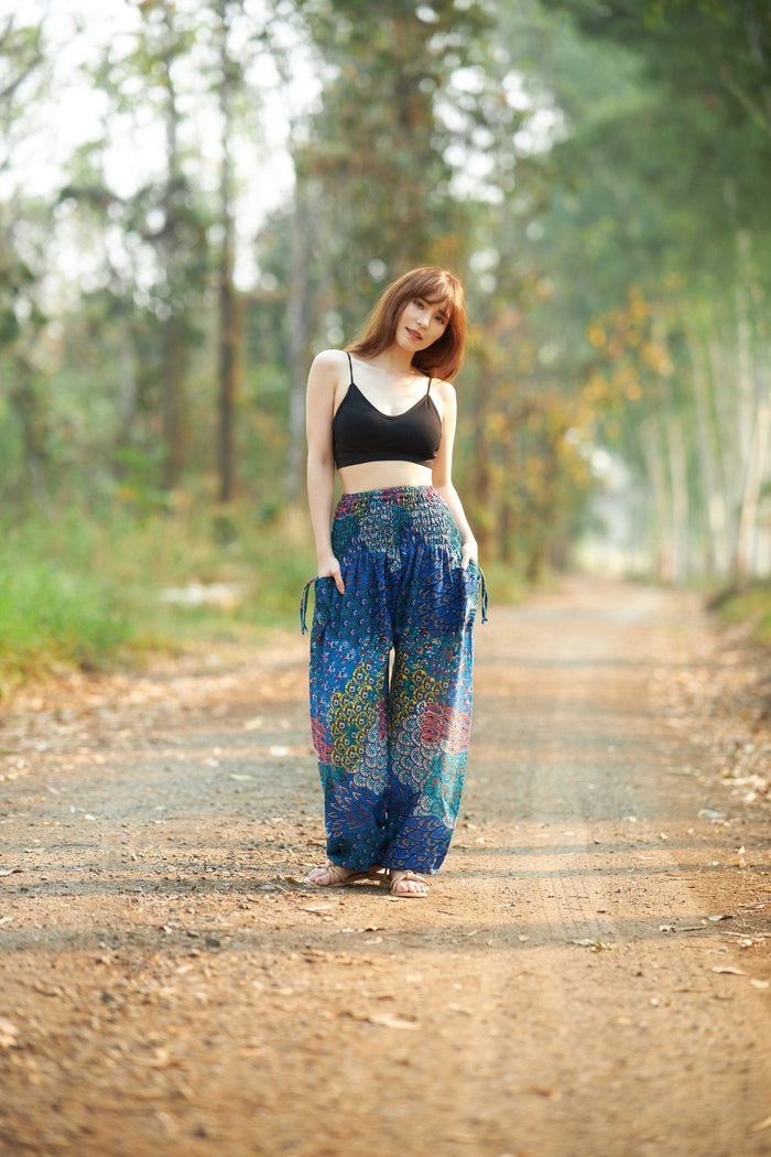 Colorful Peacock Harem Pants - Lannaclothesdesign Shop