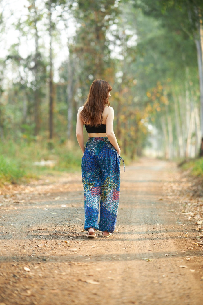 Colorful Peacock Harem Pants - Lannaclothesdesign Shop