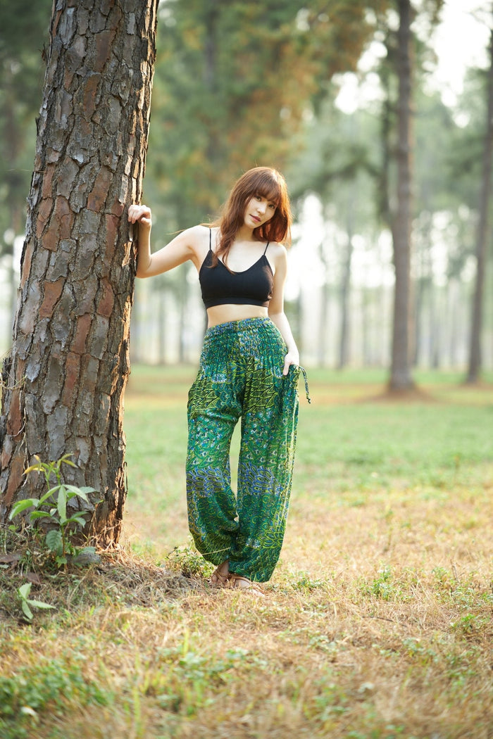 Colorful Peacock Harem Pants - Lannaclothesdesign Shop