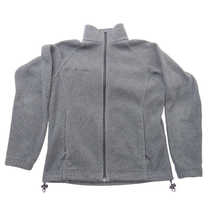 Columbia Mens Gray Full Zip Fleece Jacket High Neck Outdoor Layer Size M0