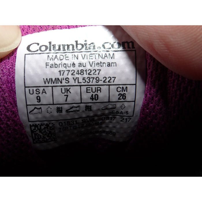 Columbia Womens YL5379 227 Brown Purple Suede Mesh Low Top Hiking Shoes Size 92