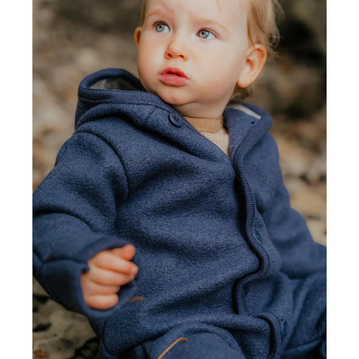 Combinaison bébé en laine bouillie Disana - Indigo