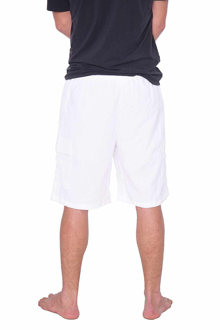 COMFY LOOSE WHITE COTTON SHORTS - Lannaclothesdesign Shop