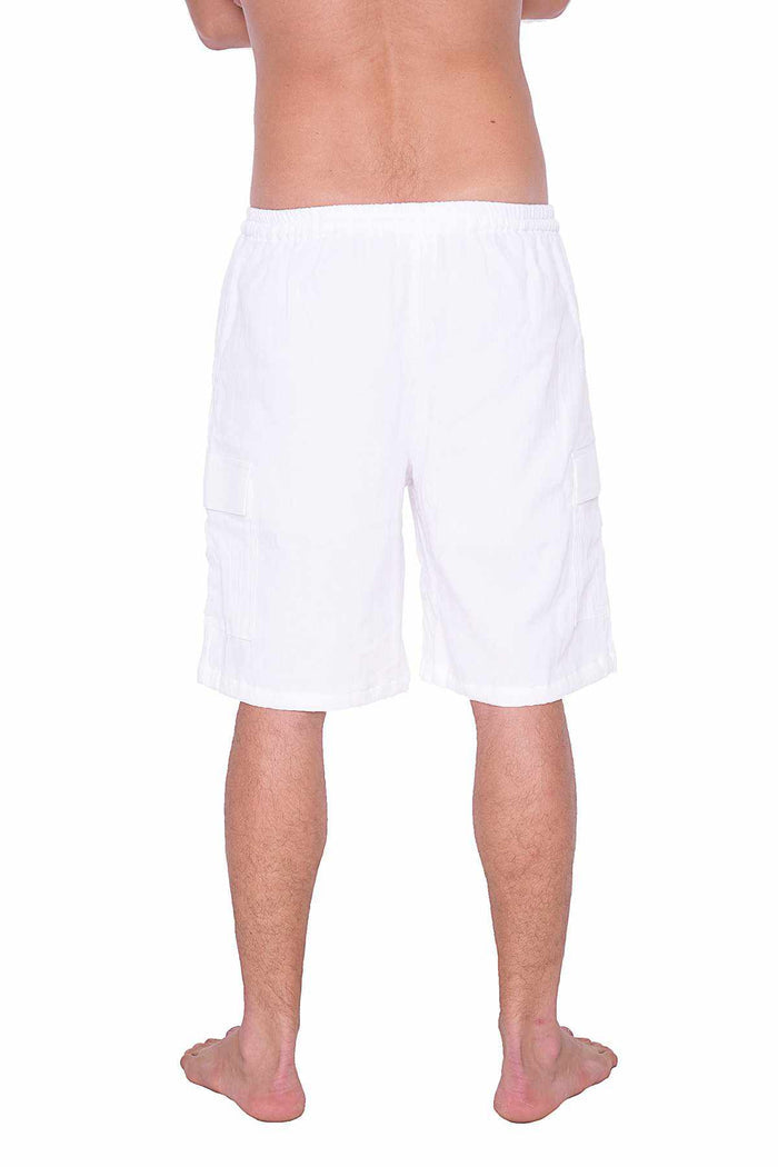 COMFY LOOSE WHITE COTTON SHORTS - Lannaclothesdesign Shop