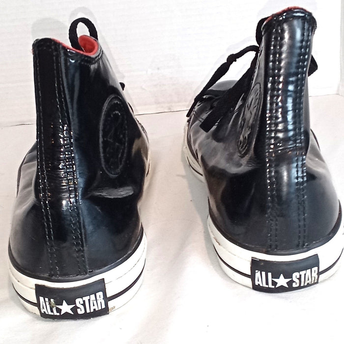 Converse Chuck Taylor All Star High Top Black Patent Leather Red Lining Sneakers5