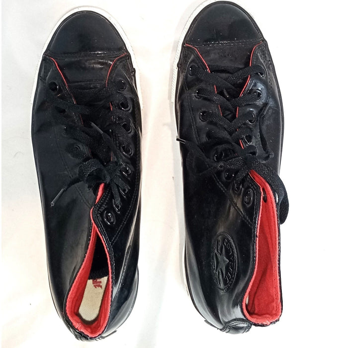 Converse Chuck Taylor All Star High Top Black Patent Leather Red Lining Sneakers6