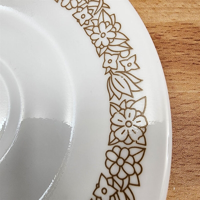 Corelle Corning Woodland Brown 2 Saucer Plate Set Ceramic 6" (15cm) Floral Edge