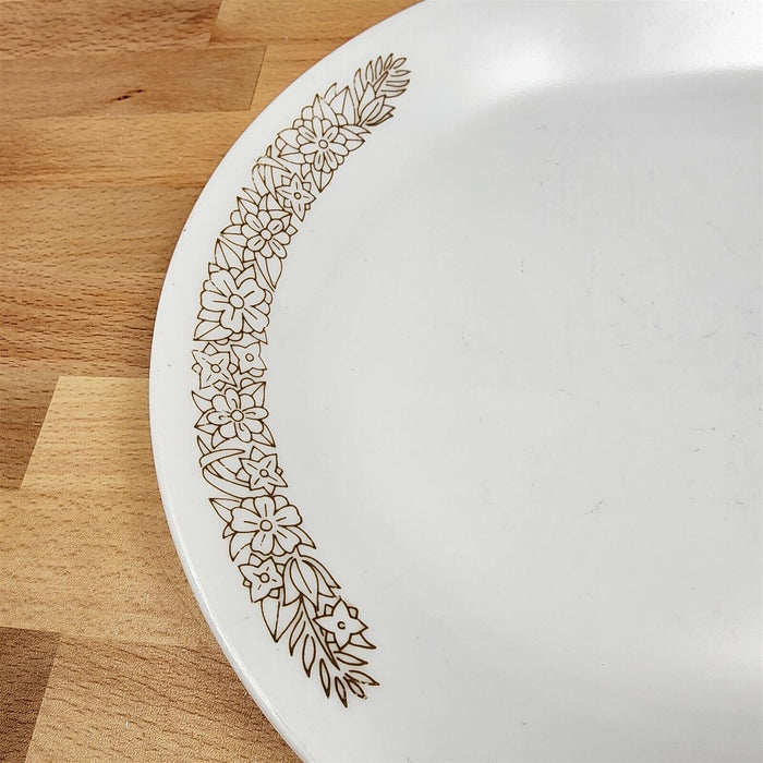 Corelle Corning Woodland Brown Oval Serving Platter Floral Edge Ceramic 12"