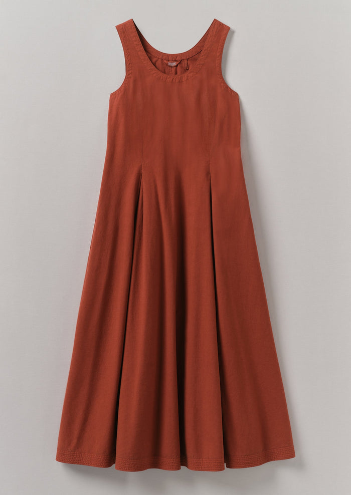 Cotton Poplin Sun Dress | Brick