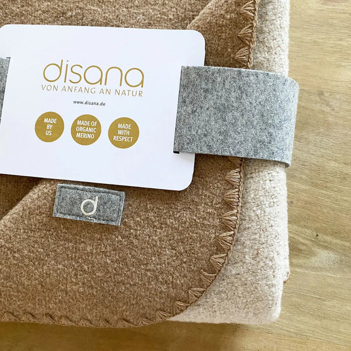 Couverture bébé en laine bouillie bio Disana – Caramel