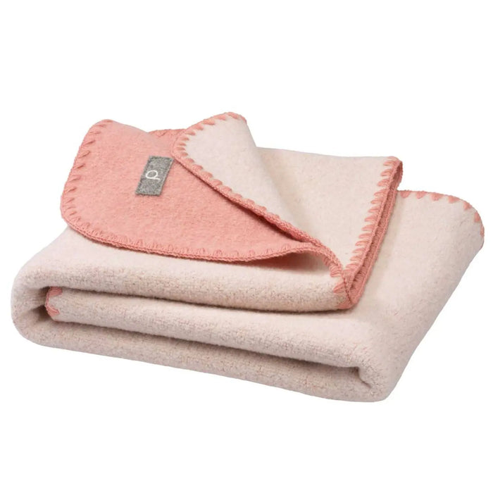 Couverture bébé double face en laine bouillie Disana – Soft Pink