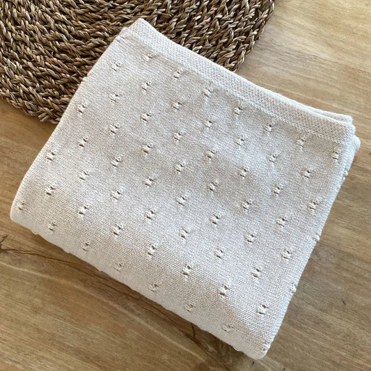 Couverture Bibi en laine mérinos extra-fine HVID – Crème
