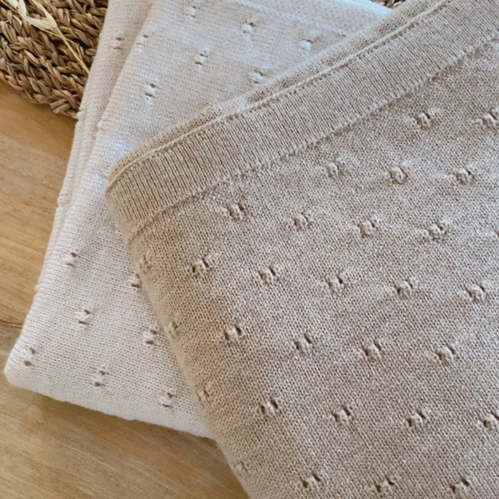 Couverture Bibi en laine mérinos extra-fine HVID – Crème