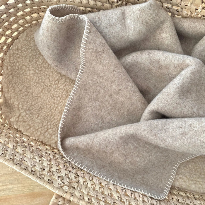 Couverture en laine vierge Souffle Sassoupi - Sable