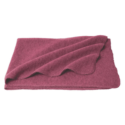 Couverture bébé en polaire de laine mérinos bio Reiff - Mauve