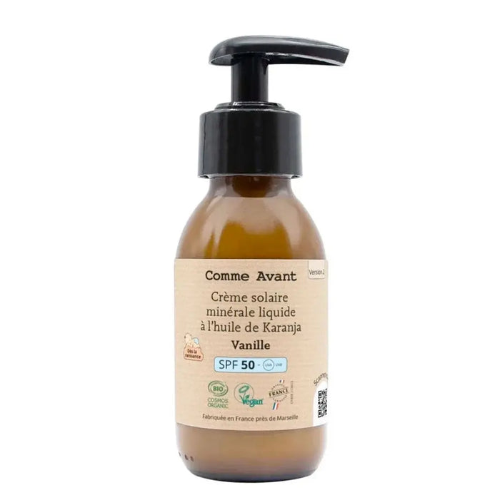 Crème solaire liquide minérale SPF50 Comme Avant - dès la naissance