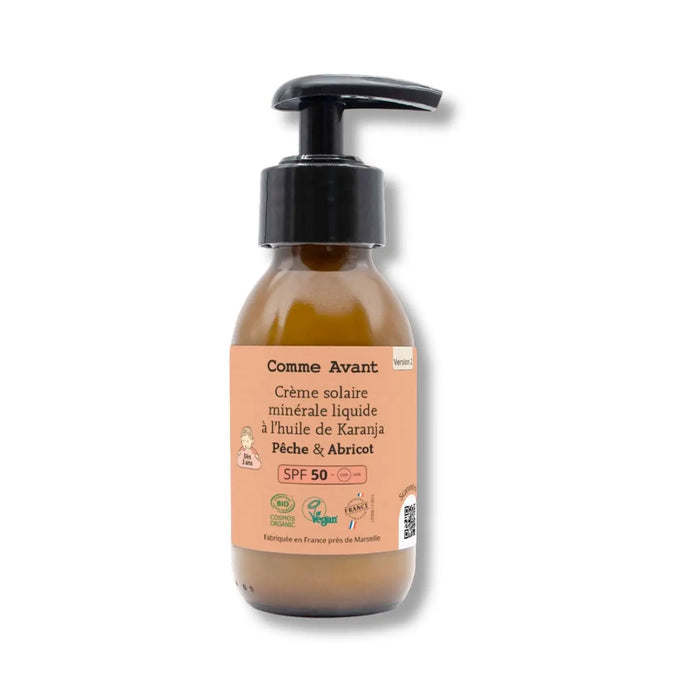 Crème solaire minérale SPF50 enfant Comme Avant Pêche & Abricot