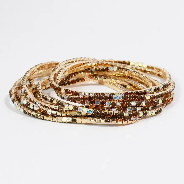 Crystal Brown Crystal Bracelet Set