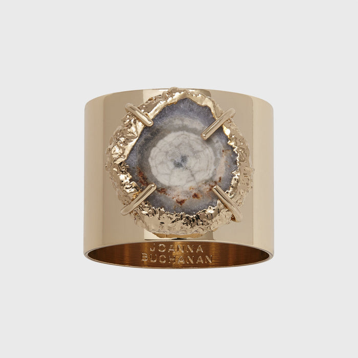 CRYSTAL QUARTZ NAPKIN RINGS, GREY SET OF 2