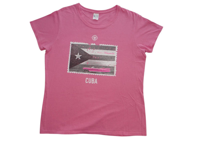 Cuba Graphic Pink T Shirt0