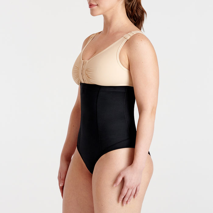 Marena Shape style ME-221 High-waist compression brief side view, in black